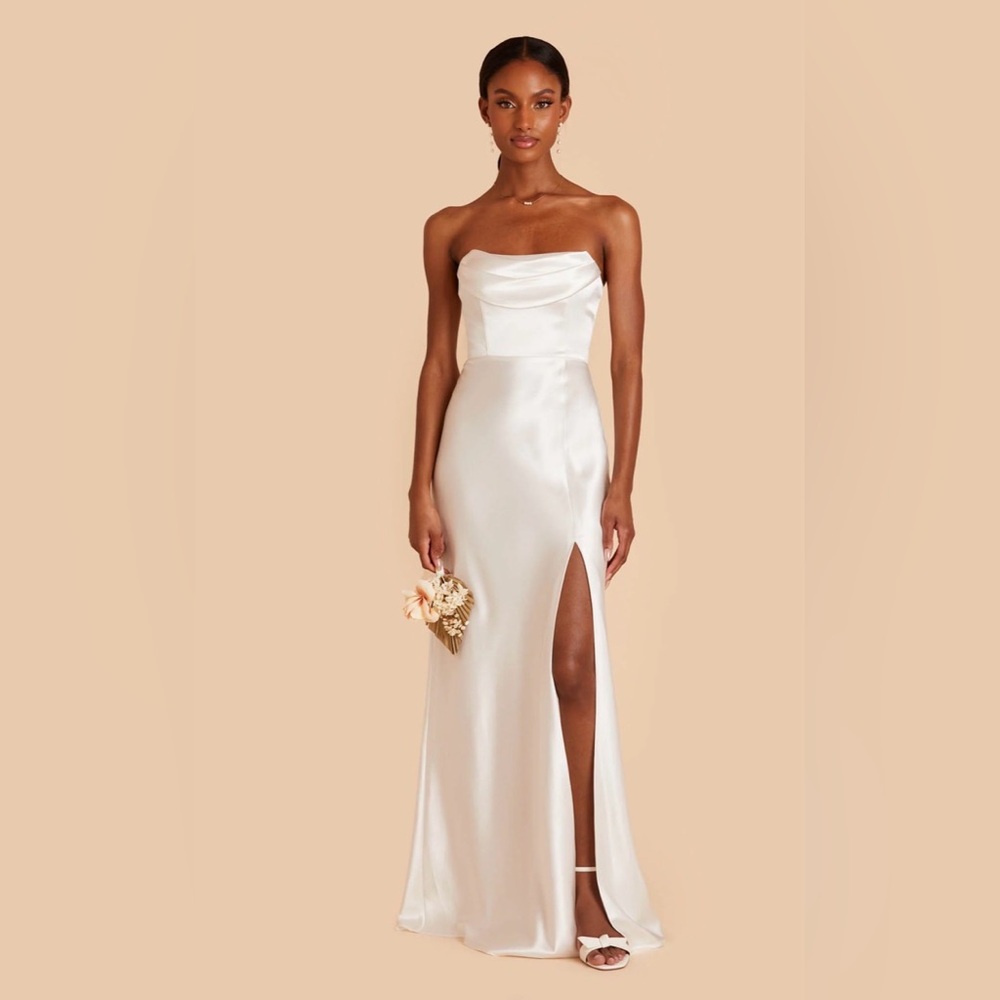 NWT Birdy Grey XS Mia Convertible White Satin Dress